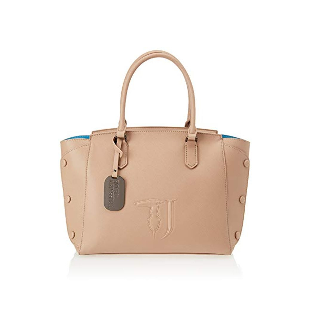 Fashion Trussardi Jeans Melissa Shopping Bag Ecoleathe, Bolso de mano. para Mujer, Beige