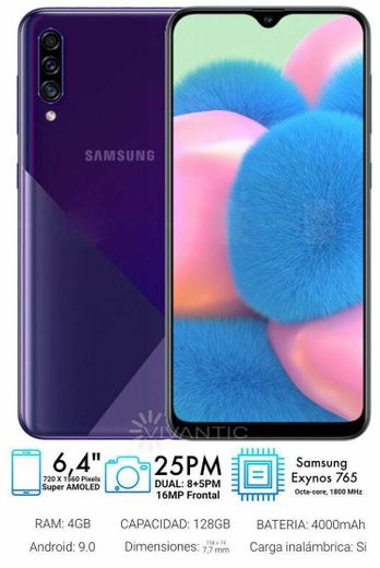 Samsung Galaxy A30s Dual SIM 64 GB prism crush violet 4 GB RAM