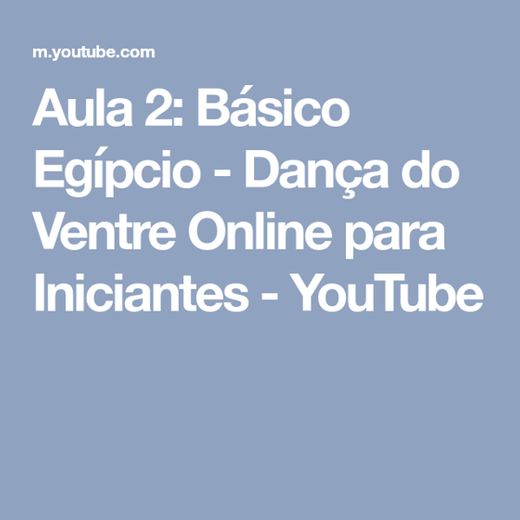 Aula de básico egípcio 