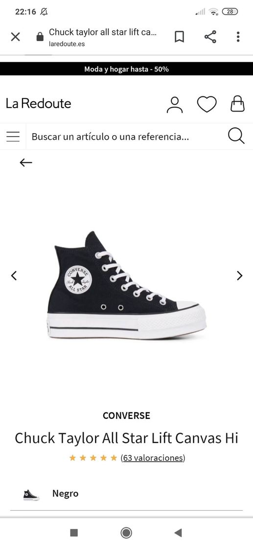 Fashion Converses negras plataforma