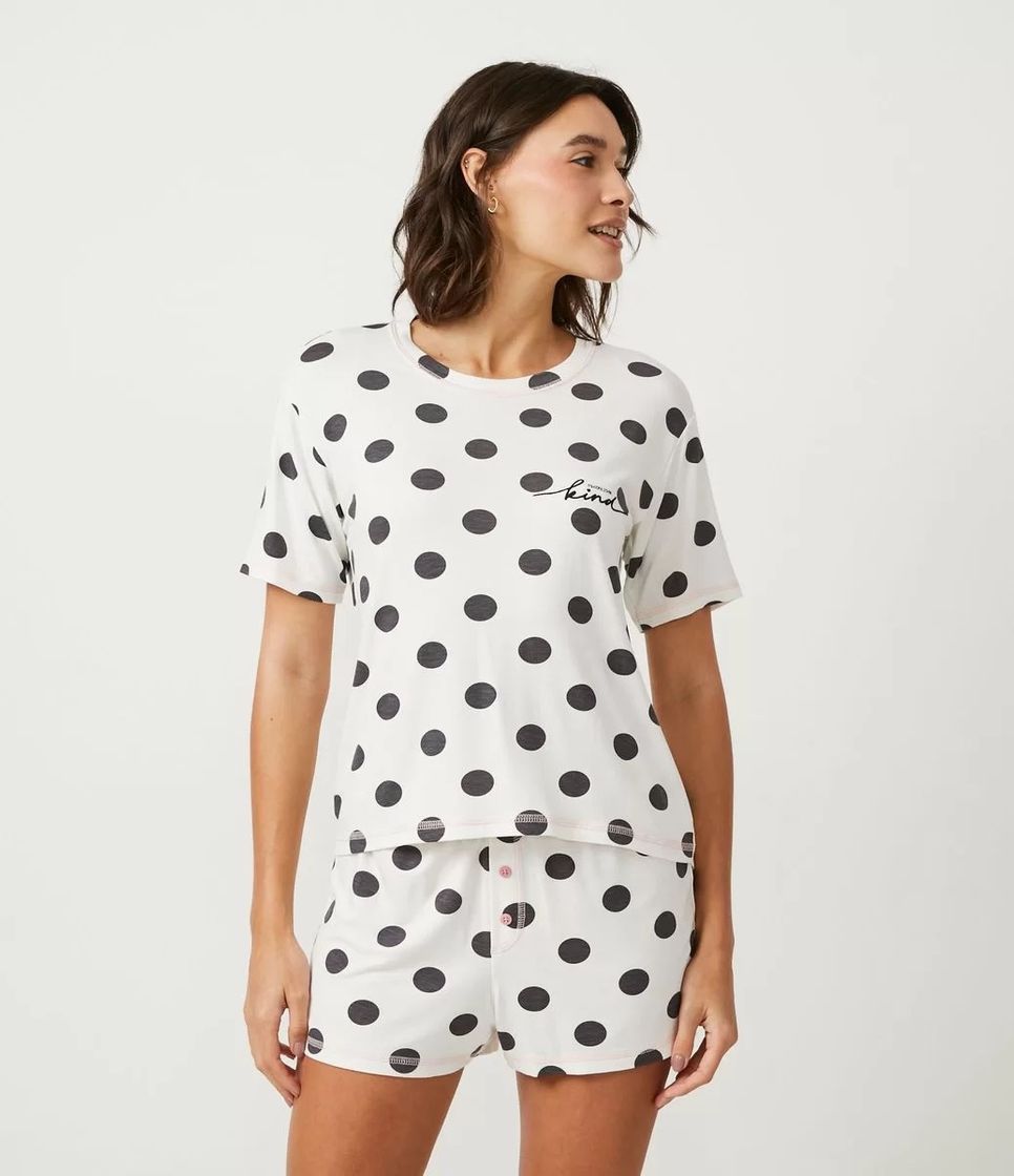 Pijama poá cinza