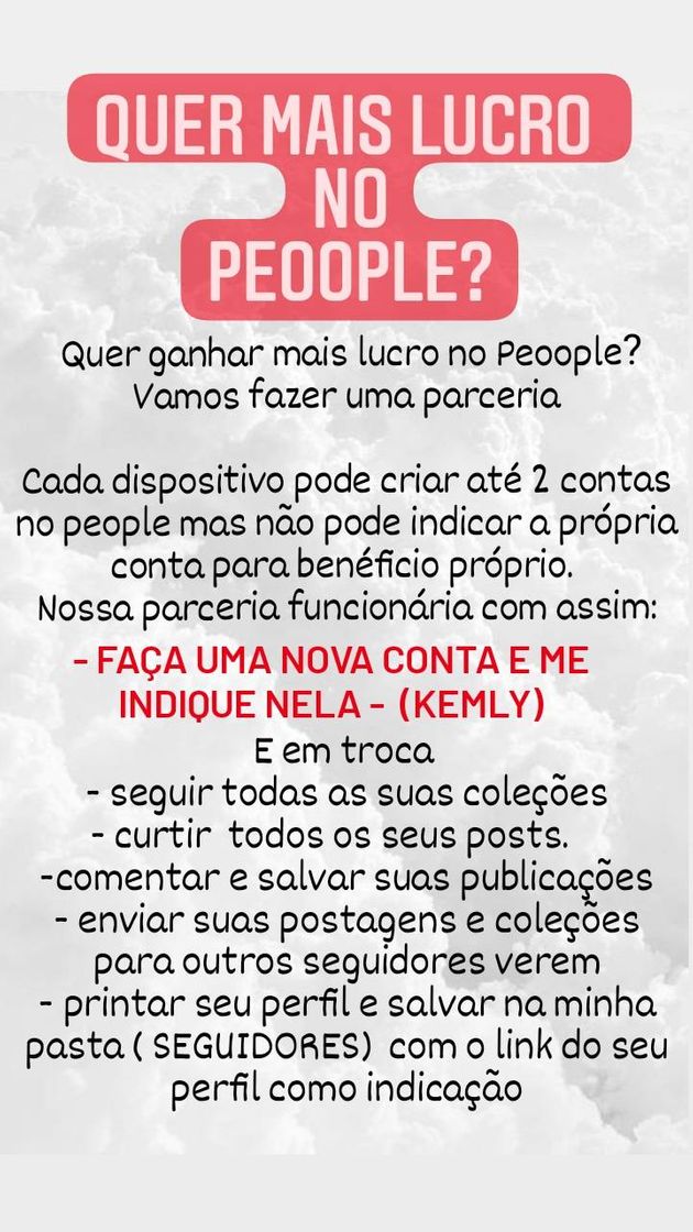 Moda Quer mais lucro no Peoople ? - kemly