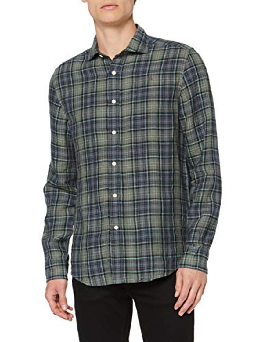 Fashion Scalpers Sort K Shirt Camisa Casual, Verde