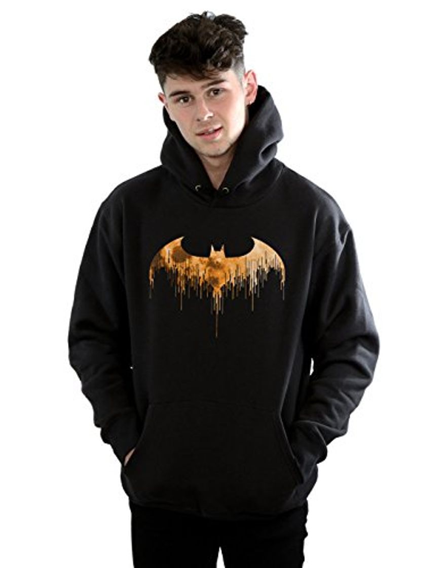 Fashion DC Comics Hombre Batman Arkham Knight Halloween Moon Logo Fill Capucha Medium Negro