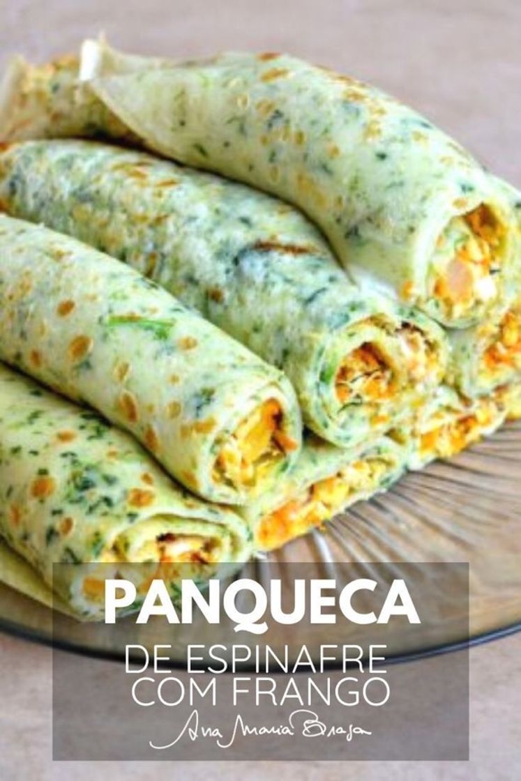 Moda Panqueca espinafre com frango 