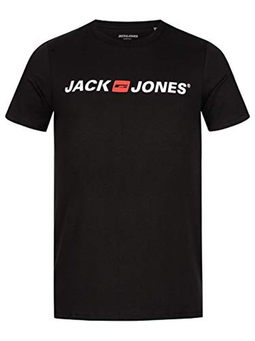 Moda Jack & Jones Jjecorp Logo tee SS Crew Neck Noos Camiseta, Negro