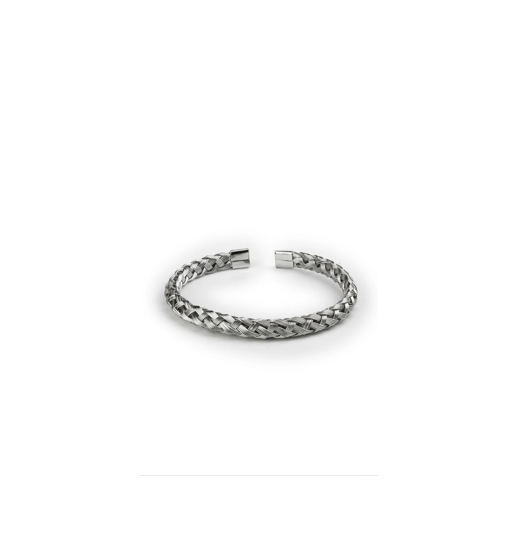 Product Silver Steel Braided Bracelet – Monomen