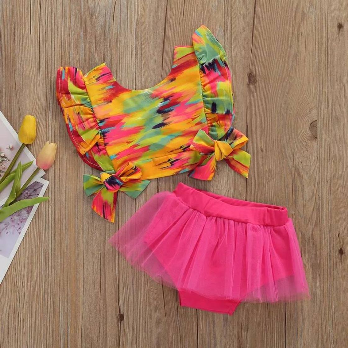 Moda  Biquíni babados verão adorável infantil bebê