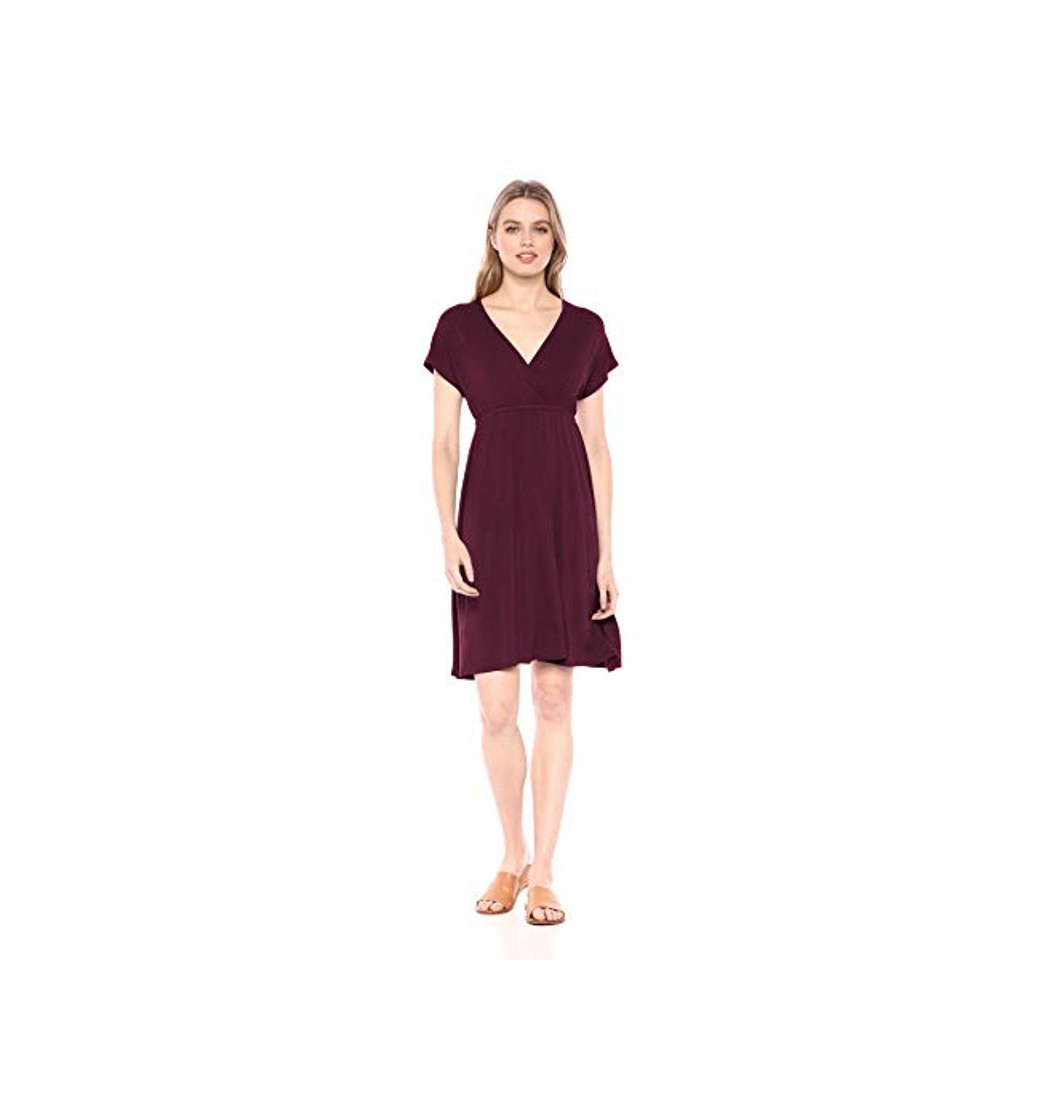 Social Amazon Essentials - Vestido de sobrepelliz para mujer, Burgundy, US XS