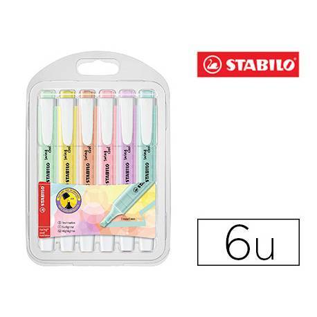 Moda Rotulador Stabilo Swing Cool Pastel Fluorescente Estuche 6 