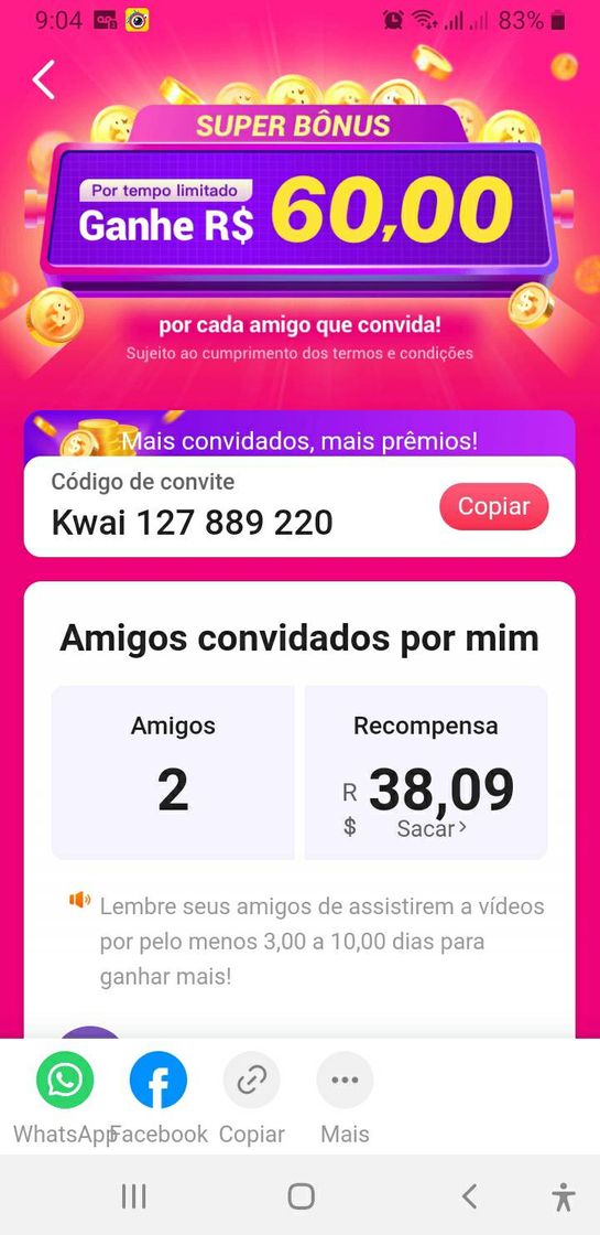 Fashion Kwai use o meu código para ganhar R$ 1,80