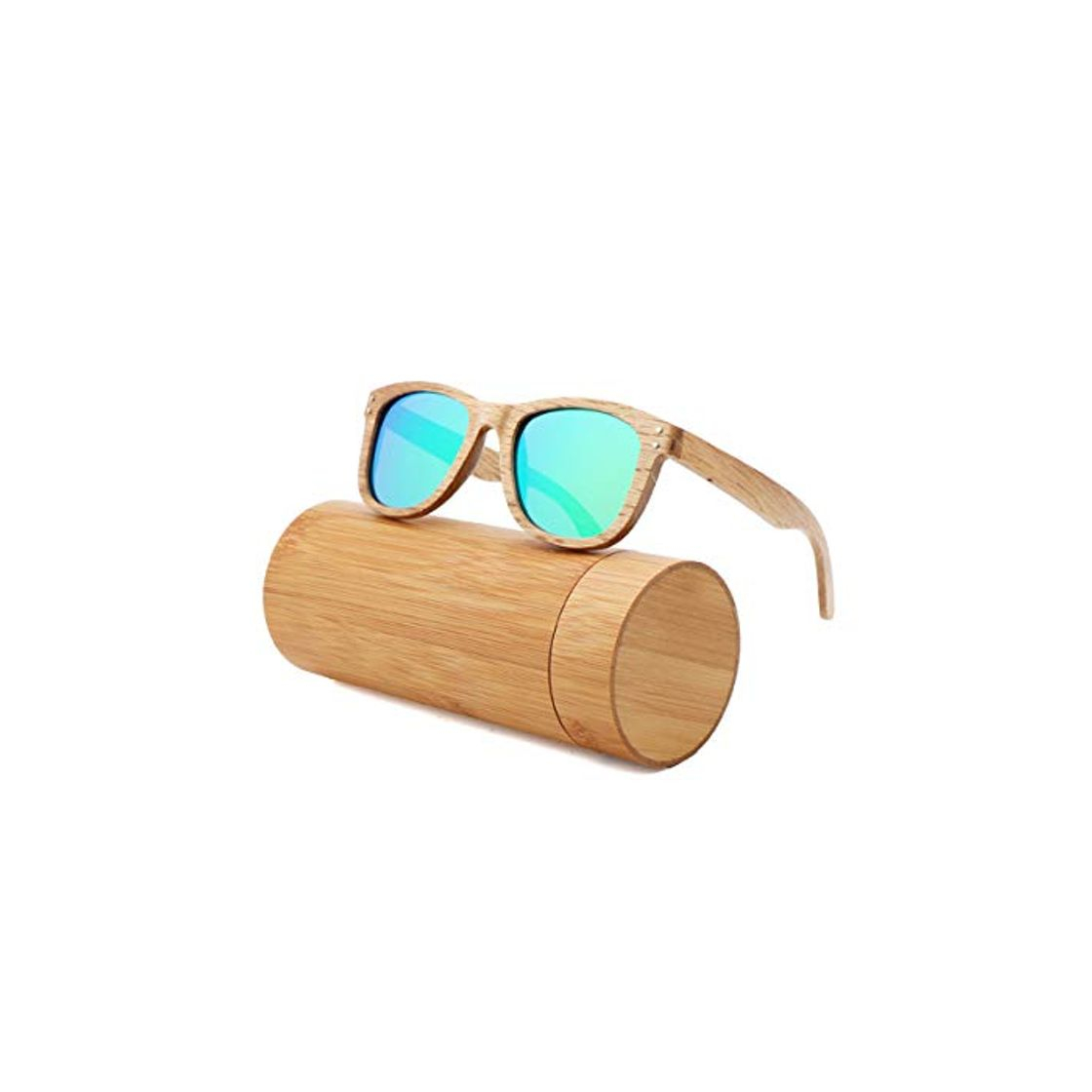 Fashion RTGreat Natural Du Wood Sunglasses Gafas de sol Polarized Fashion Sunglasses Gafas de sol Women Wood Bamboo UV400 Retro Sunglasses Gafas de sol Oculos De Sol Feminino Green Bamboo box