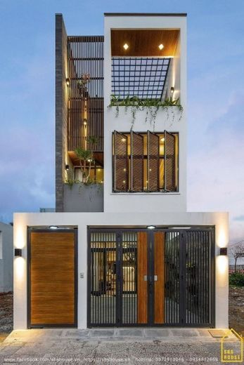 Casa moderna com madeira