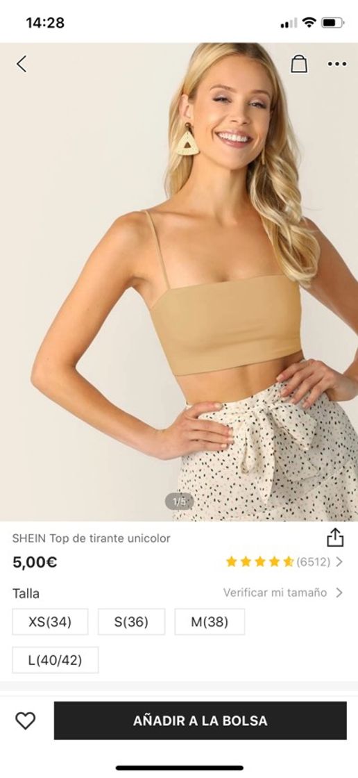 Fashion Top de tirante color beige