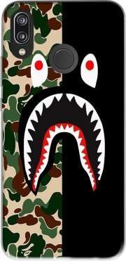 Electronics Mobilinnov Shark Bape Camo Military Bicolor Funda de TPU para Huawei P20