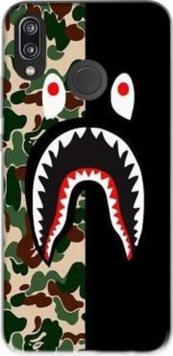 Mobilinnov Shark Bape Camo Military Bicolor Funda de TPU para Huawei P20