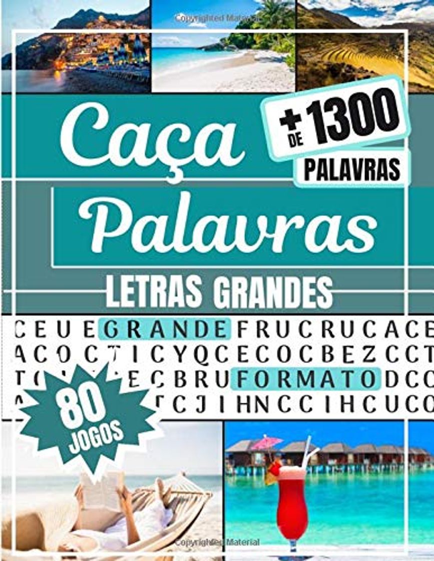 Books Caça Palavras: Portuguese Puzzle Game – Letras Grandes | Livro com 80