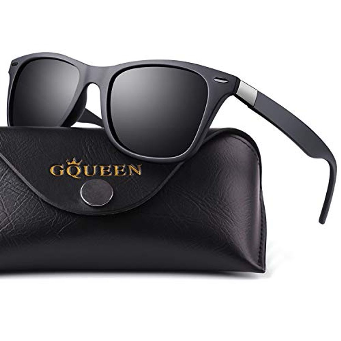 Social GQUEEN Gafas De Sol Ligeras Polarizadas Rectangulares TR90 Para Hombres con 100% Protección UV MO90