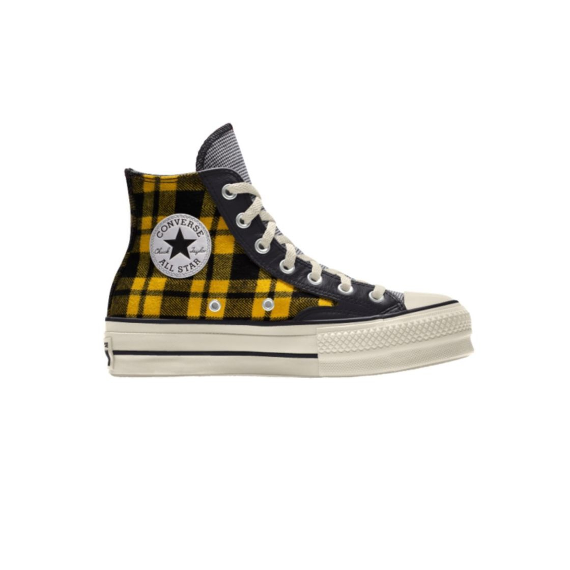 Social Custom Hacked Plaid Platform Chuck Taylor All Star High Top