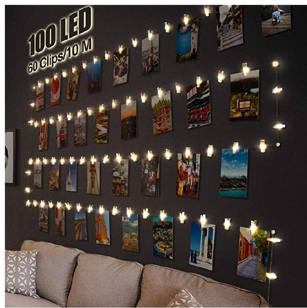 Moda Luces led con pinzas para fotos