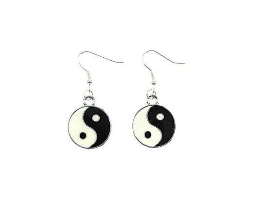 Yin y Yang pendientes Ying y Yang Pendientes esmaltados Miniblings schwz blanco