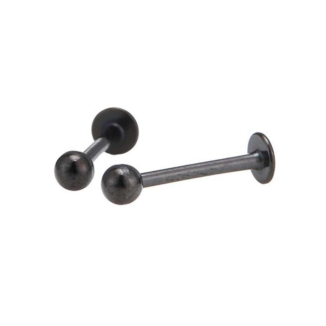 Moda Labret rosados pierci ng12 mm de acero inoxidable negro con bola