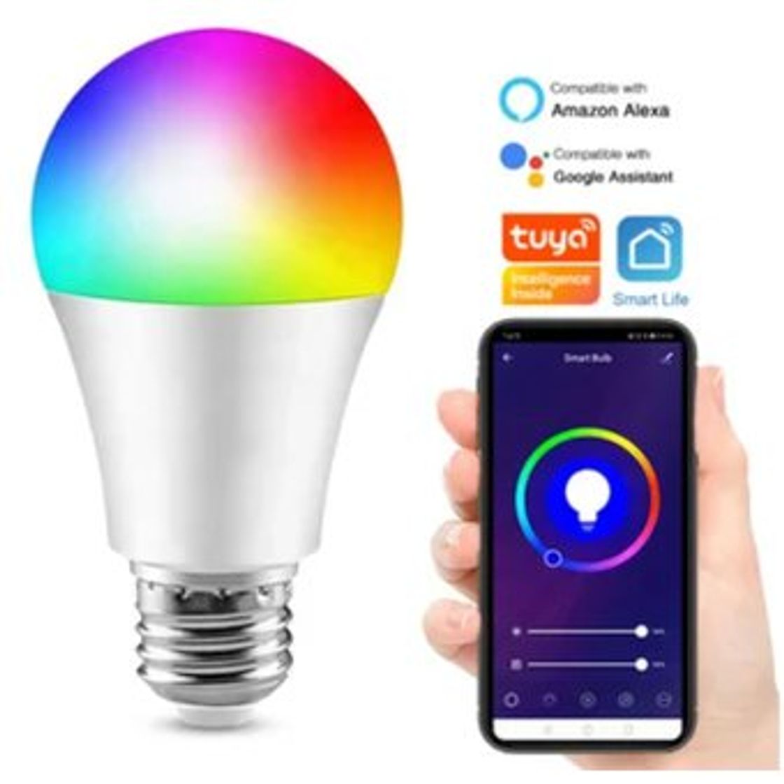 Fashion Lámpara Led A60 10w 220v E27 230° Smart Wifi + Bluetooth