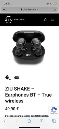 ZIU SHAKE - Earphones BT - True wireless - ZIU SMART ITEMS