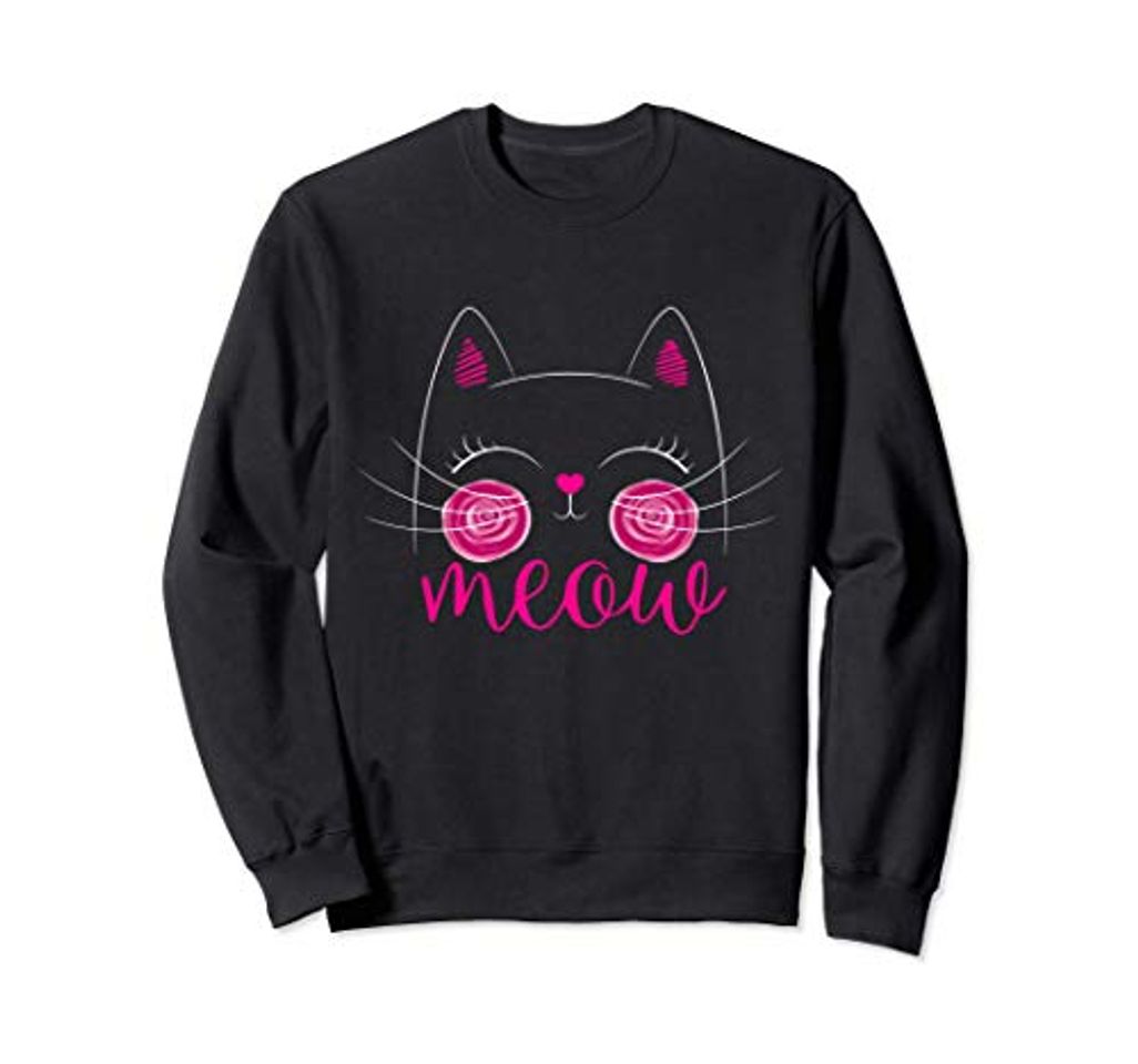 Fashion Meow Cute Cat Face Regalo para los amantes de los gatos Sudadera