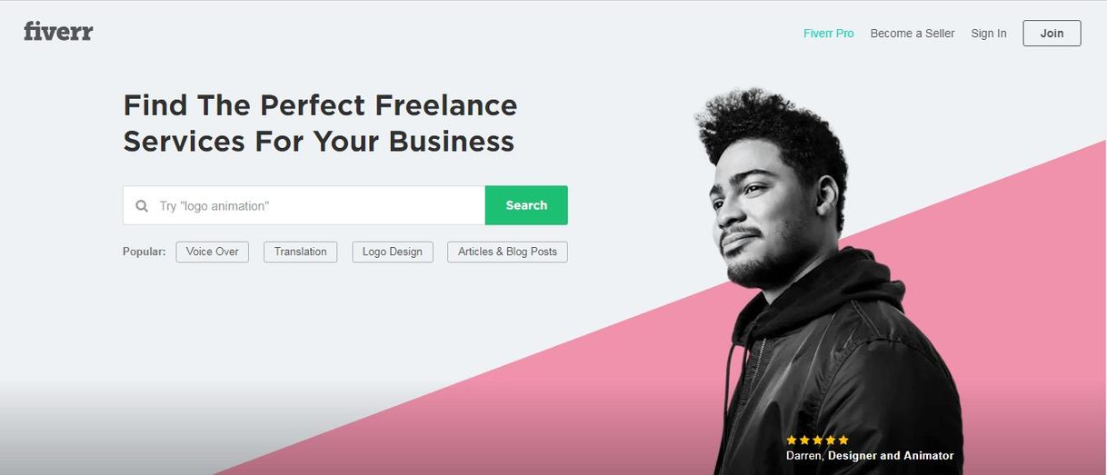 App fiverr for freelancers, you could work or get something done