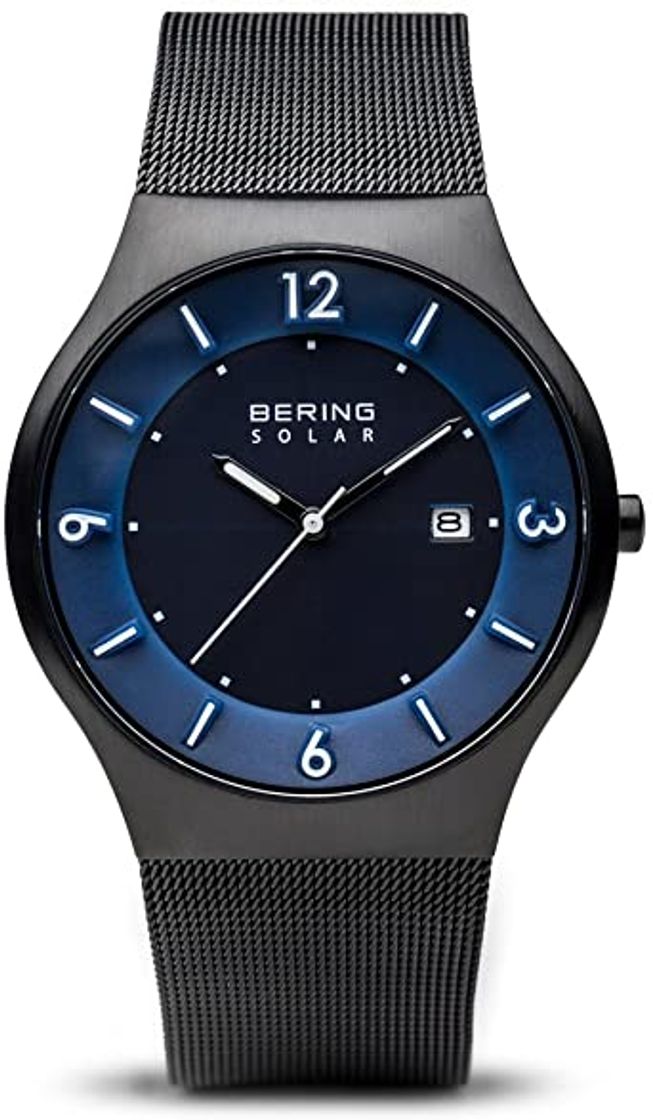 Fashion BERING Reloj Analógico para Hombre de Energía Solar con Correa en Acero