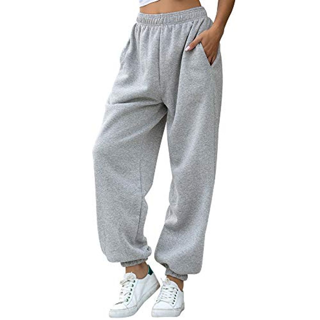 Product Nuofengkudu Mujer Harem Térmicos Jogging Pantalones Forro Polar con Bolsillos Elastica Cintura