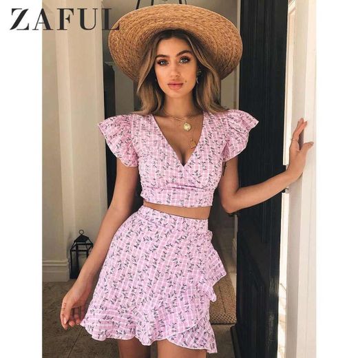 ZAFUL - Conjunto de dos piezas para mujer