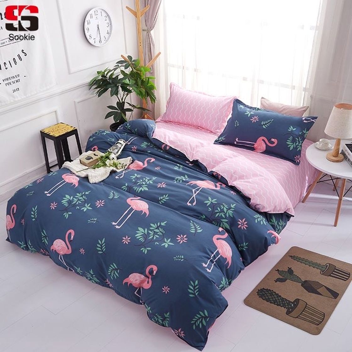 Moda Conjunto de cama flamingo🦩