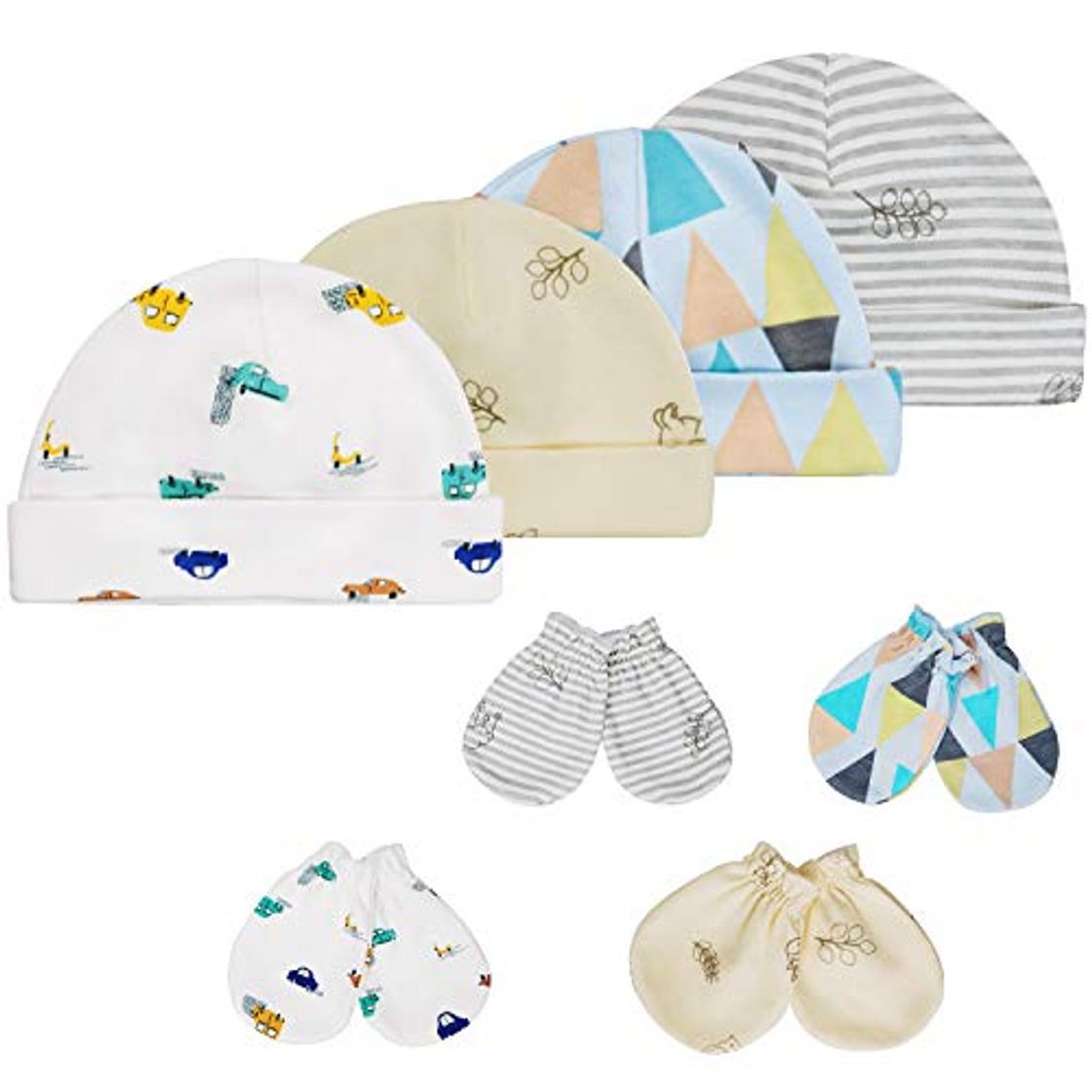 Moda HBselect Gorritos y Manoplas Algodon Bebe Recien Nacido Sombrero y Guantes para Bebe Niñas