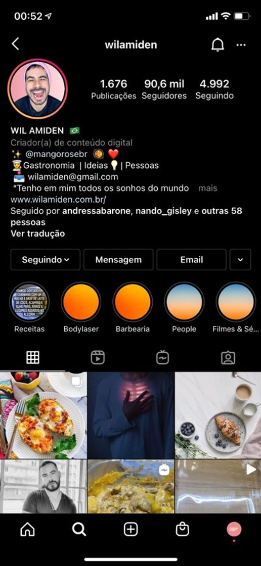 Fashion Instagram que posta receitas e lifestyle 