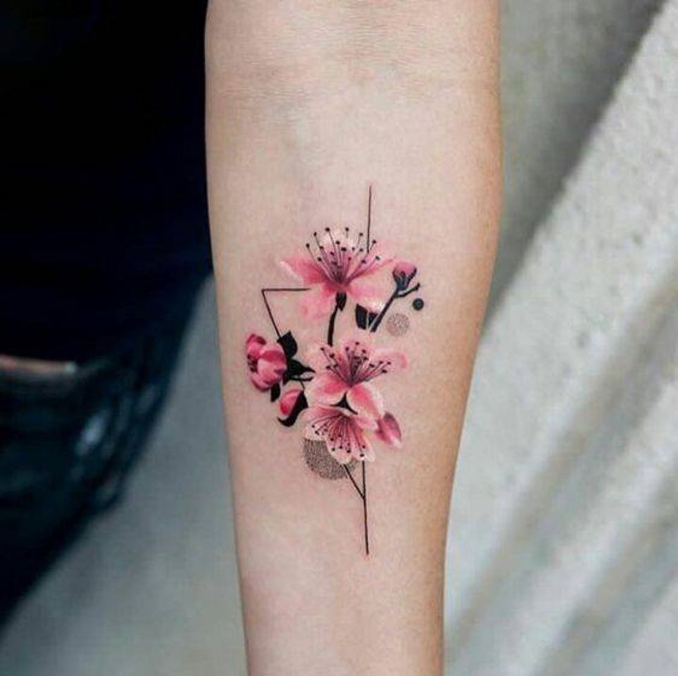 Fashion Tatuagem florida em aquarela🌺