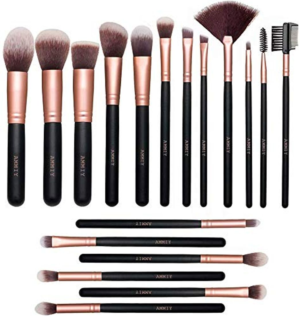 Social Pinceles de Maquillaje Rose Golden de 18 Piezas Brochas de maquillaje de