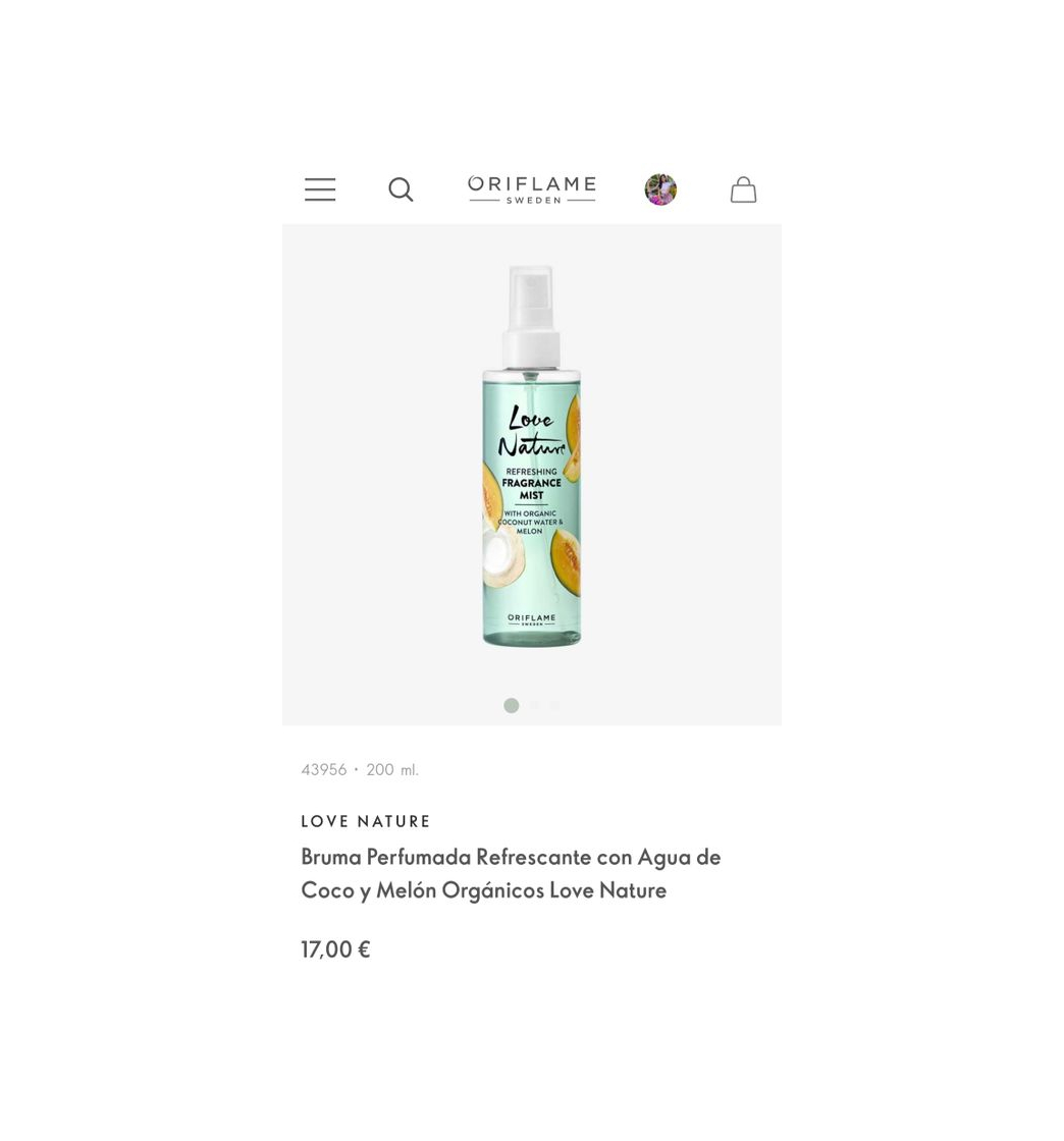 Social LOVE NATURE
Bruma Perfumada Refrescante con Agua de Coco y Melón Orgánicos Love