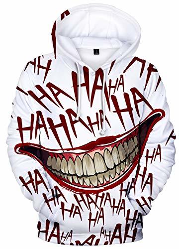 SIMYJOY 3D impresión Sudadera con Capucha de Suicide Squad Joker Print Jersey