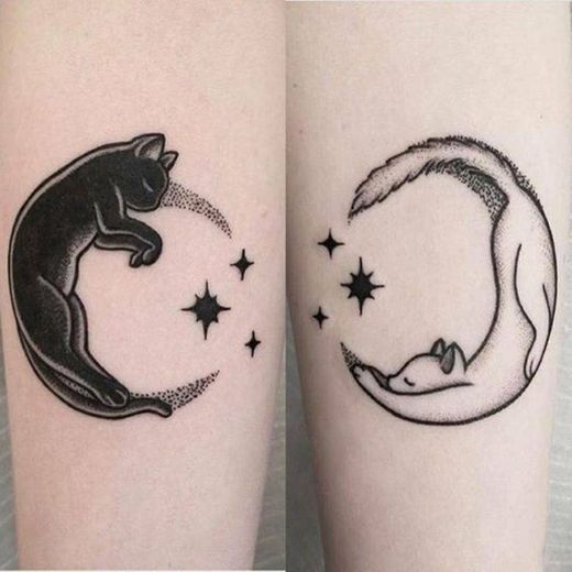 Tattoo metadinha fofa de gatos