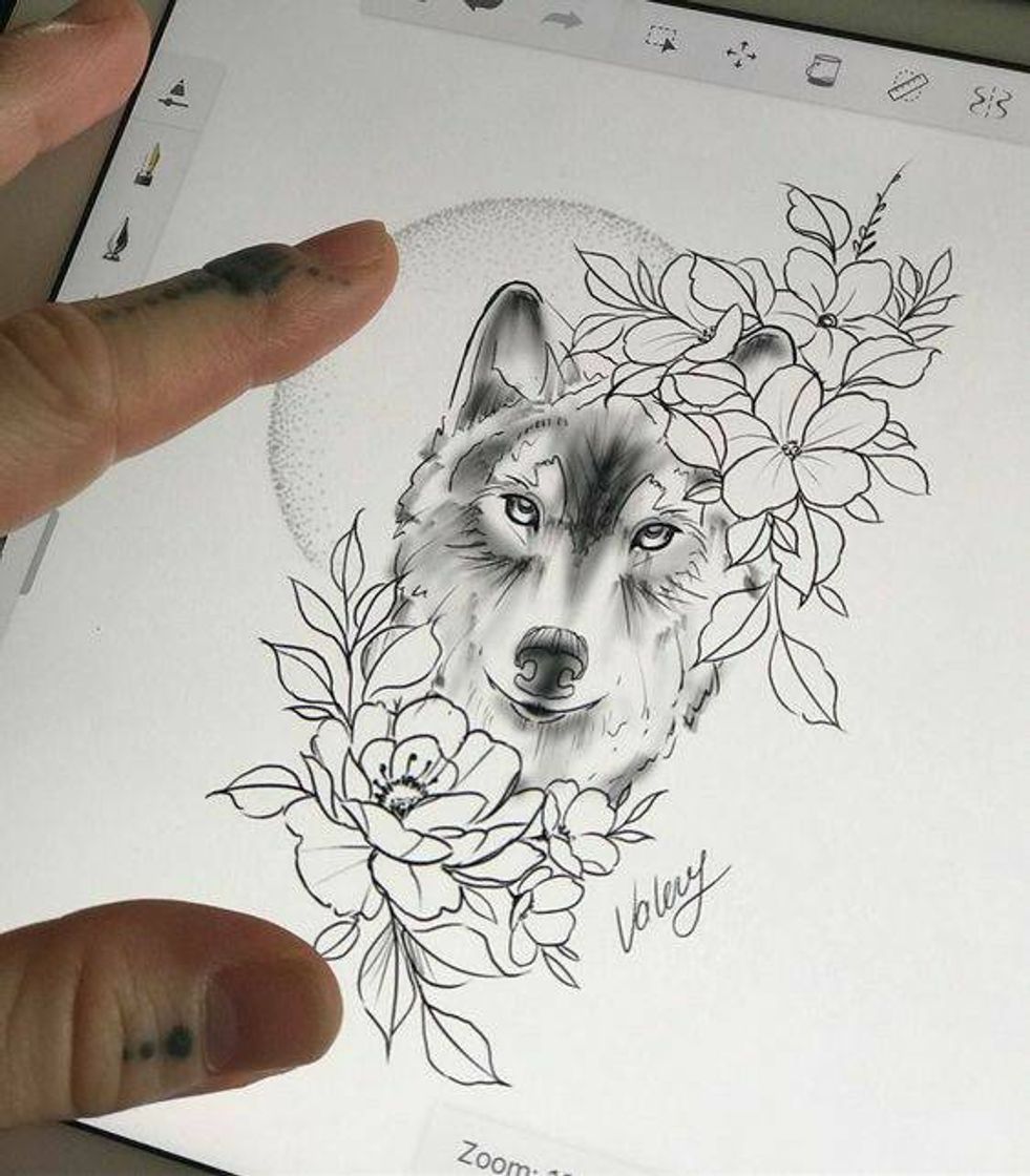 Fashion Tatuagem de Lobo