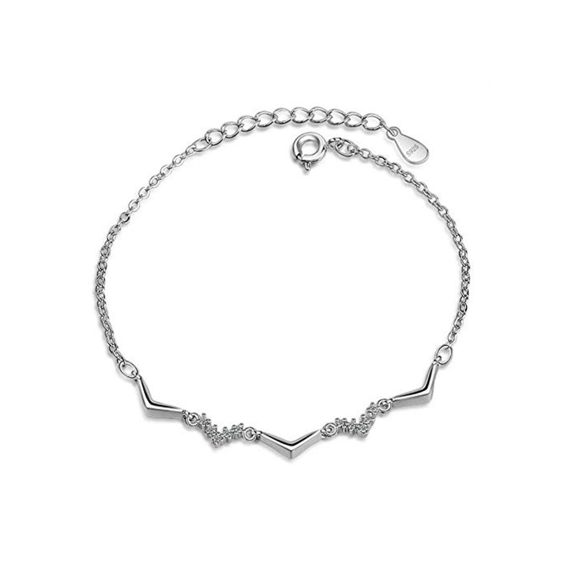 Producto QFERW Pulsera Nueva Pulsera de Onda de Plata de Ley 925 de