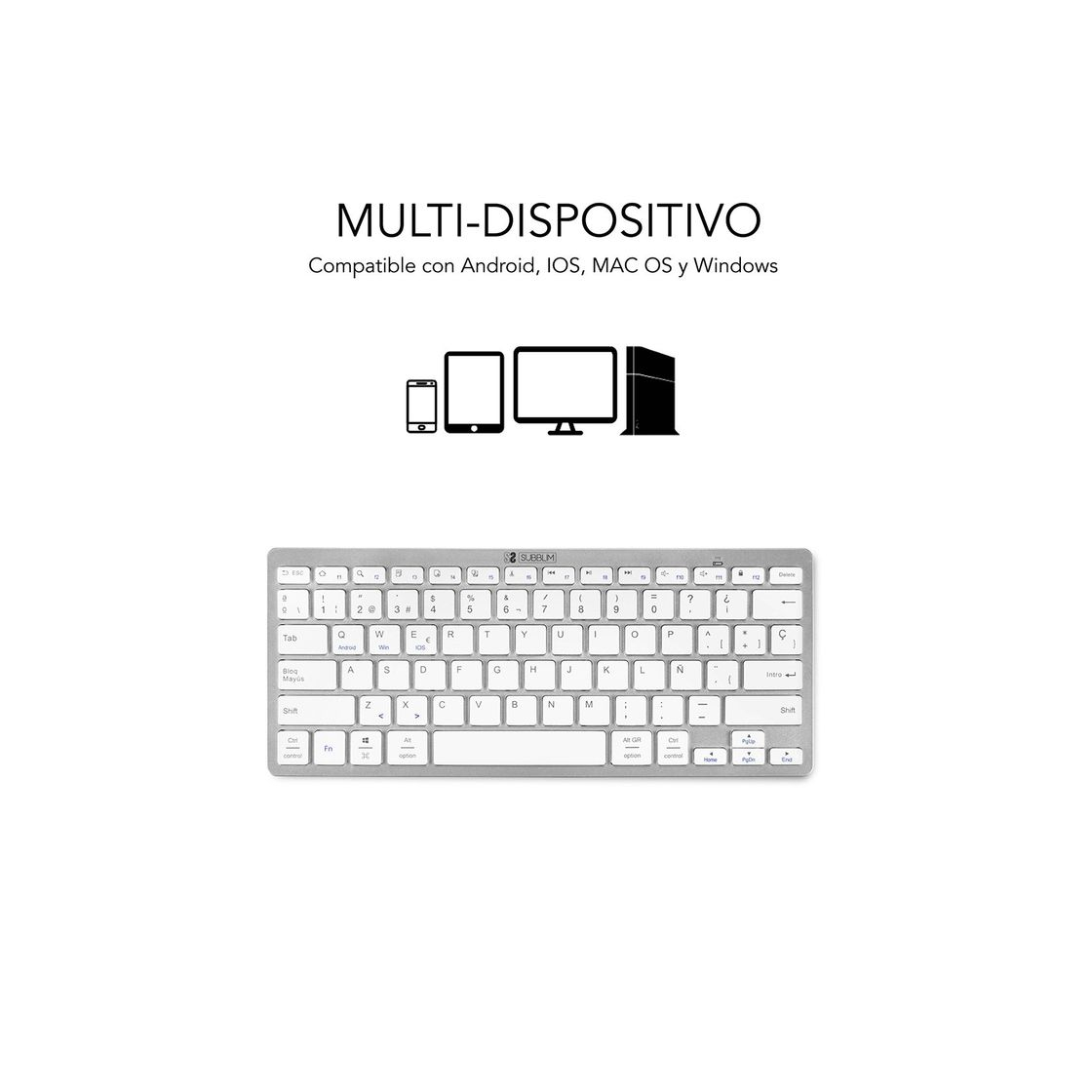 Producto SUBBLIM Keyboard Dynamic Compact Silver