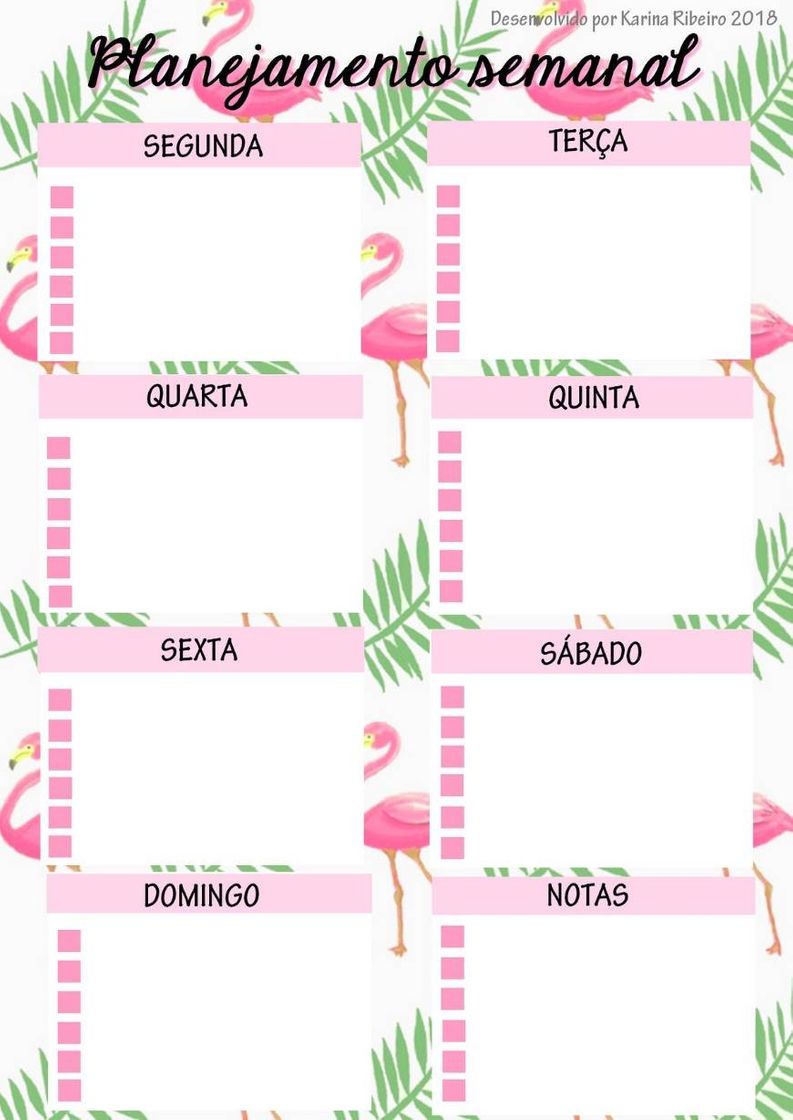 Fashion Planner Semanal 