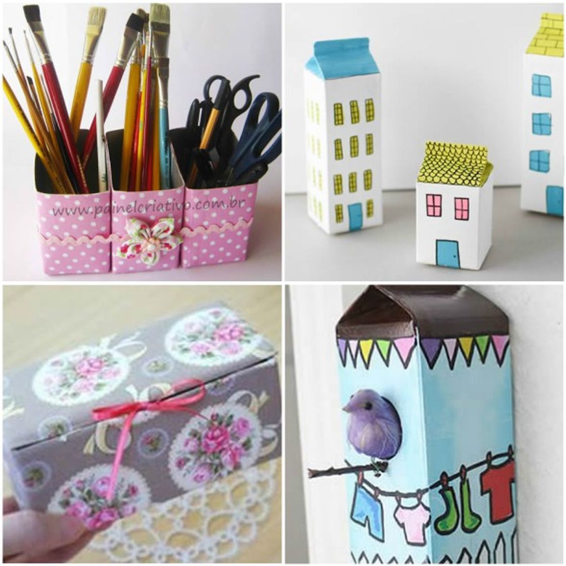 Social Caixinha de leite reciclada