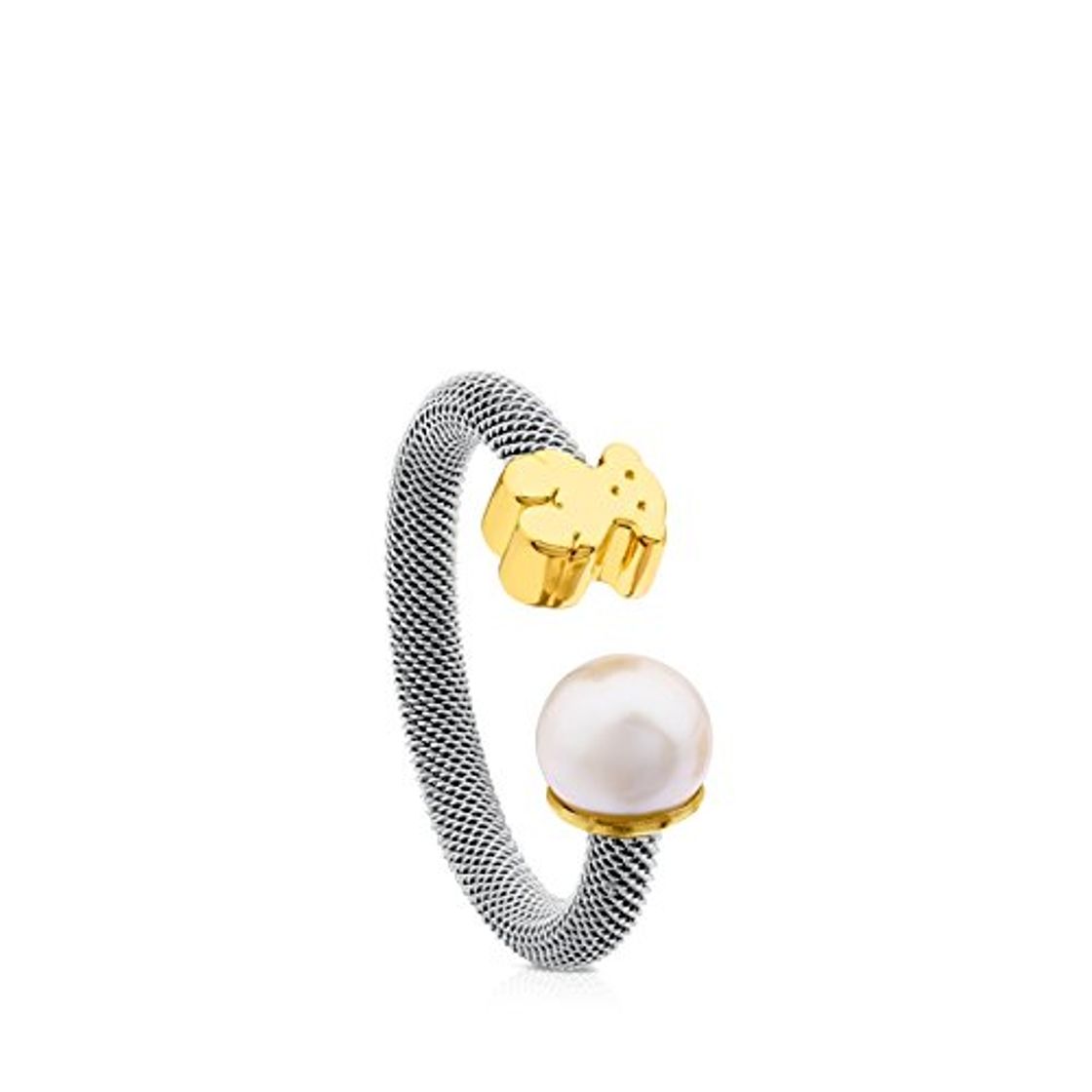 Place Anillo TOUS Icon Mesh de acero y oro amarillo de 18kt con