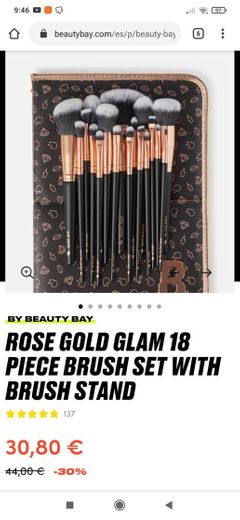 By BEAUTY BAY Rose Gold Glam 18 Piece Brush Set 