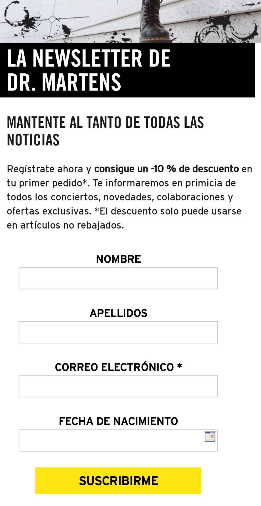 Fashion Descuento 10% dr Martens