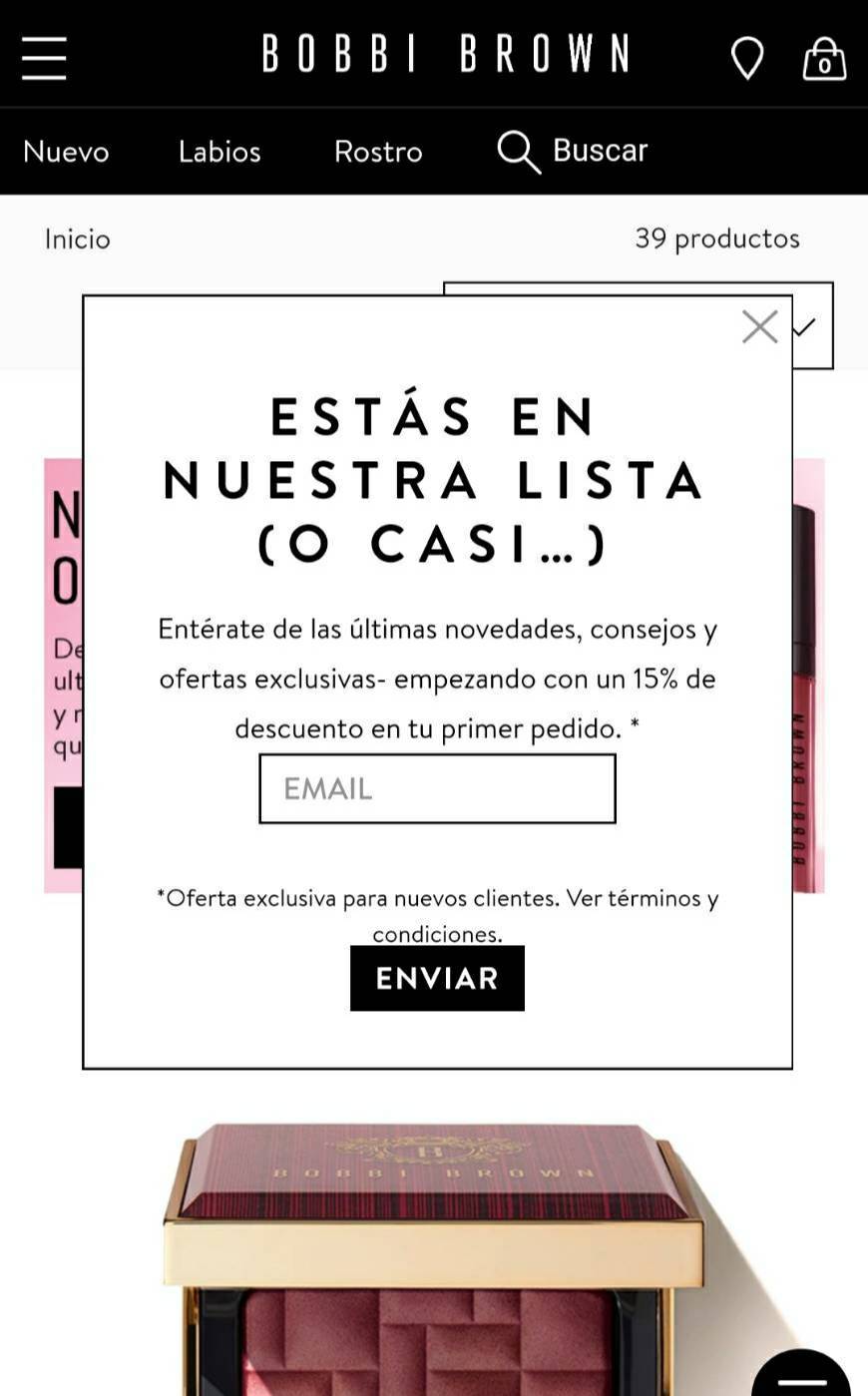 Moda Bobbi brown. Descuento 15% en la primera compra